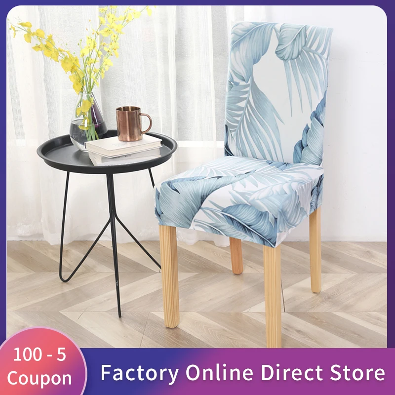 

Stretch Chair Cover Floral Printing Elastic Chair Cover Spandex For Wedding Dining Room Office Banquet Housse Chaise Chair Cover
