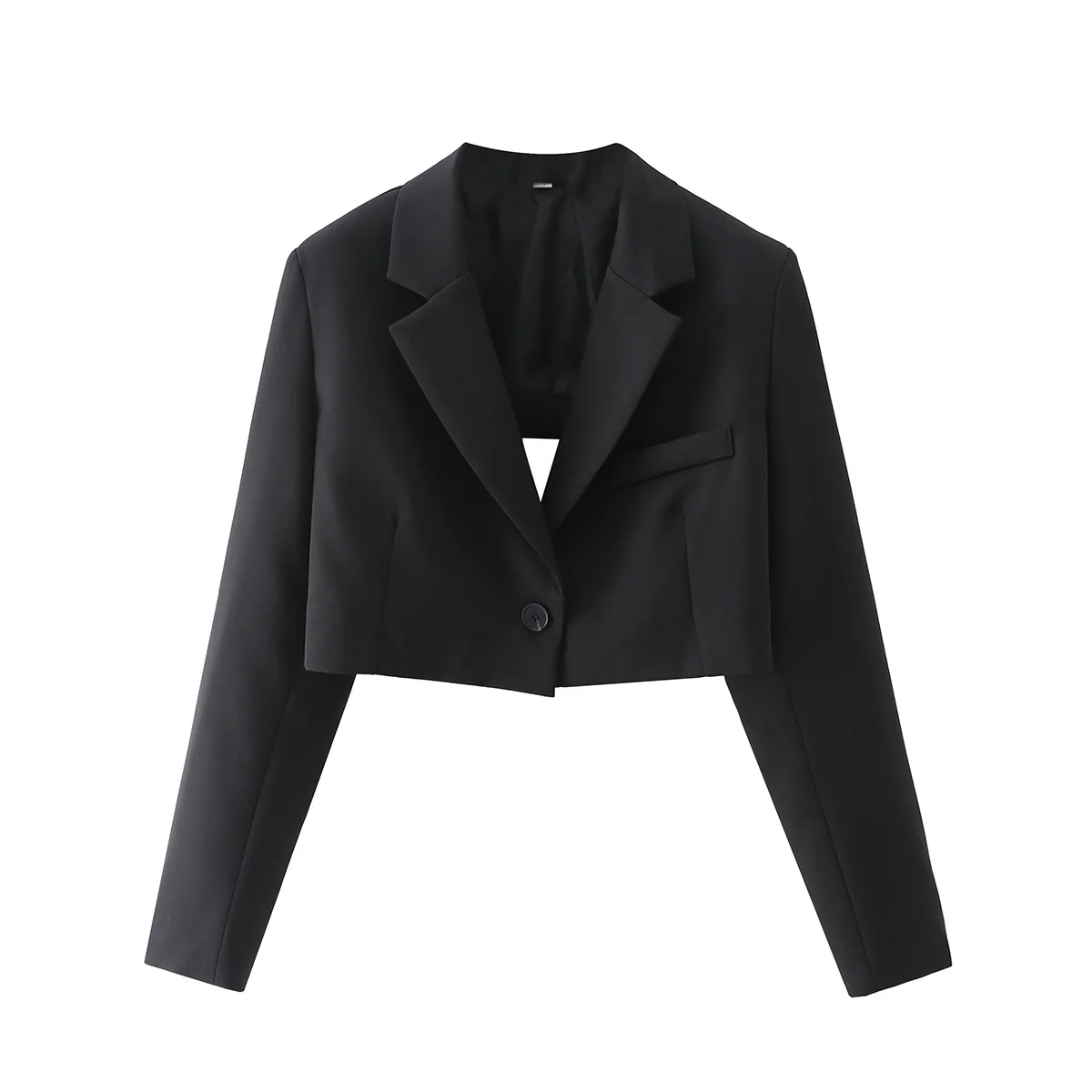 

Новинка 2021, Женский блейзер с длинным рукавом, укороченные блейзеры, шикарный женский модный Повседневный укороченный Топ для женщин