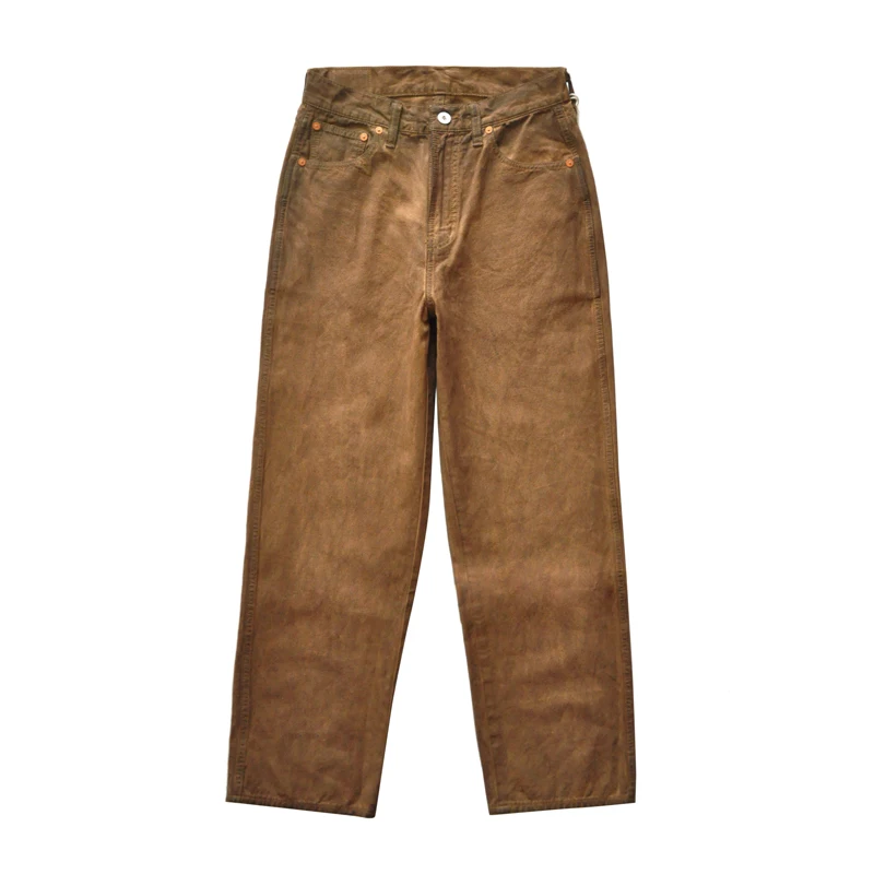 

SauceZhan Persimmon Dyeing Pants Cotton Casual Trousers Men's Pants Mens Pants Fashions Straight Pants & Capris Casual Pants