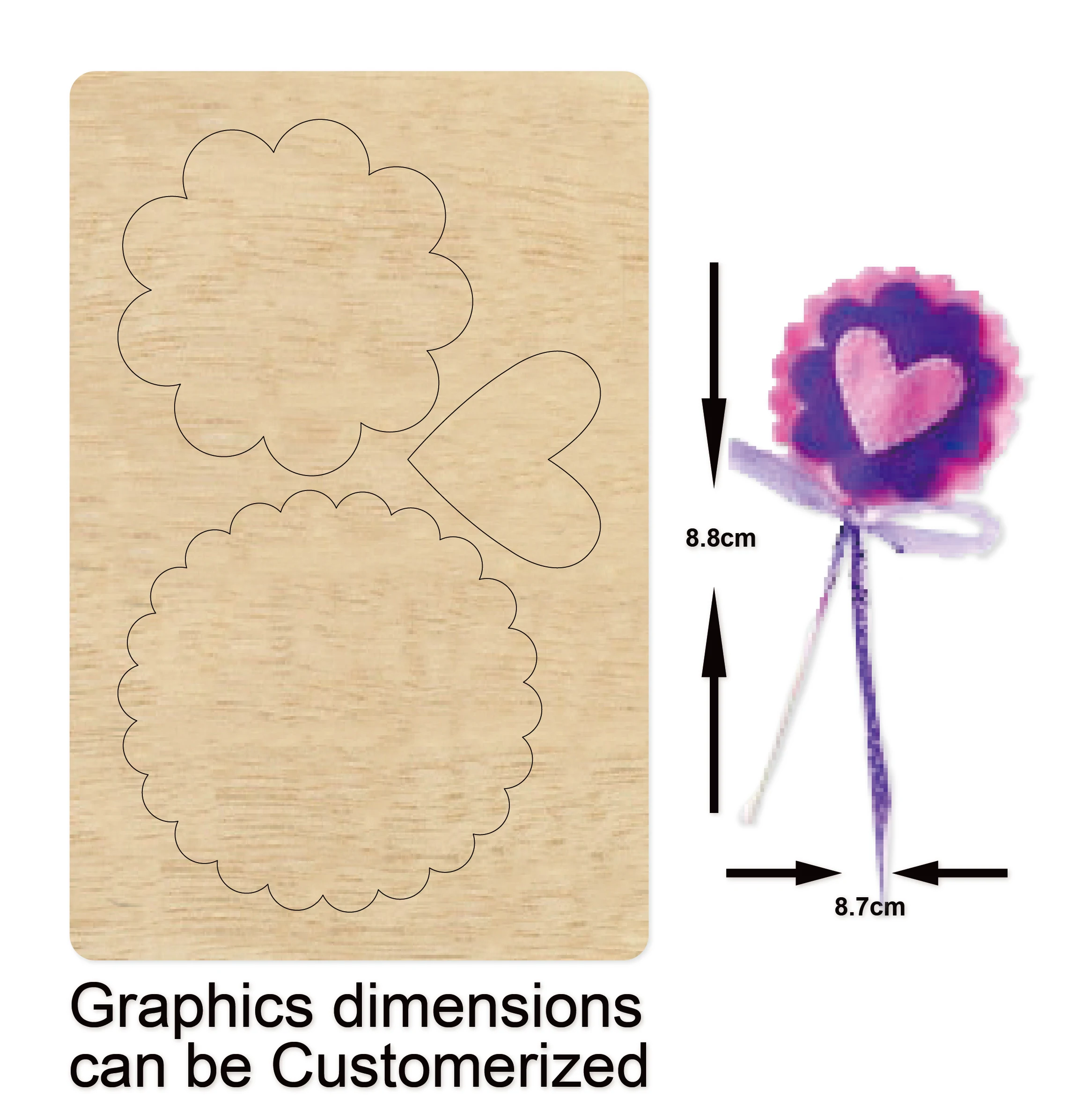 

Форма «сделай сам» для кулона в виде цветка, аксессуары для высечки, деревянные высекальные штампы, подходящие для стандартных высекальных ...