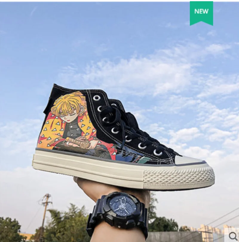 

Мужские и женские ботинки для косплея, аниме Мультяшные персонажи, рассекающий демонов, модные холщовые туфли для студентов