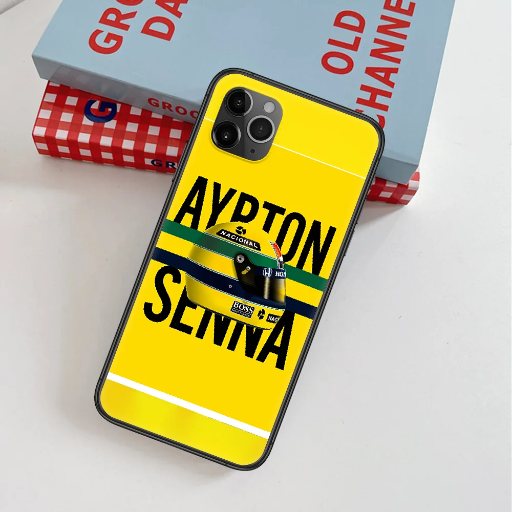 

Ayrton Senna F1 Racing Phone Case For IPhone 4 4s 5 5S SE 5C 6 6S 7 8 Plus X XS XR 11 12 Mini Pro Max 2020 black Waterproof