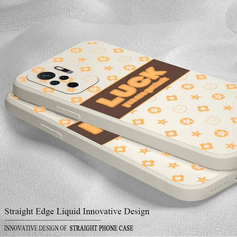 

Lucky letters Square Soft Case For Xiaomi Redmi Note 10 10S 9T 9 8 7 Pro Max Redmi 9 9A 9T K40 K30 K20 Pro Liquid Phone Cover
