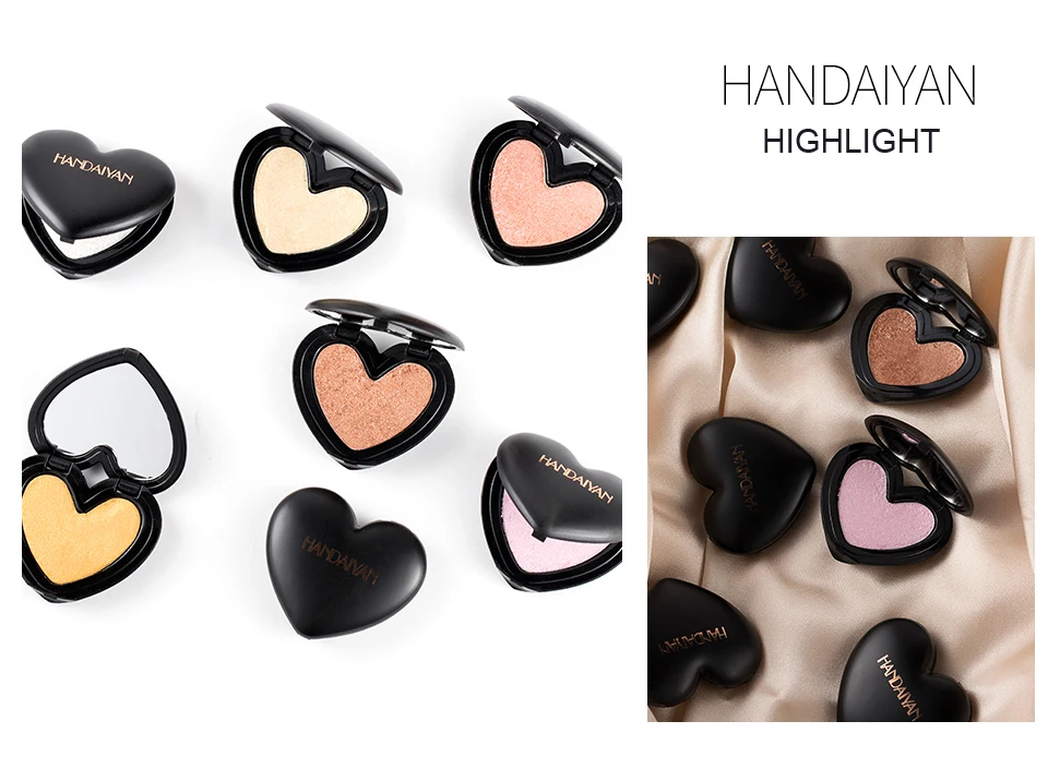 HANDAIYAN 6 цветов highlighter пудра для лица Тени для век двойного назначения фиксированный макияж Iluminador Косметика для макияжа бронзатор