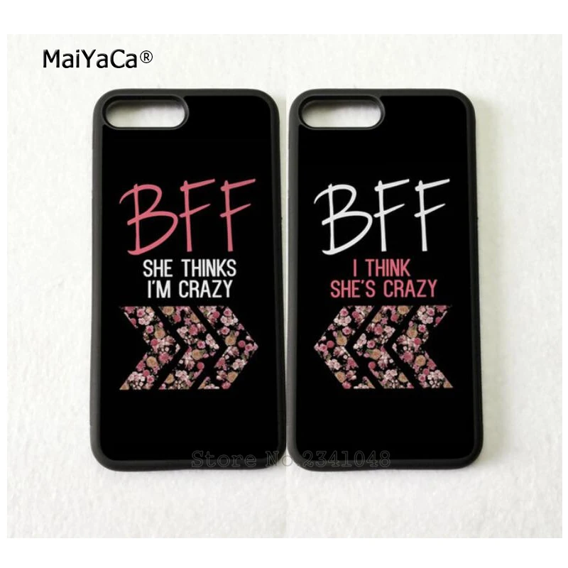 Силиконовые мягкие чехлы BFF с надписью best friends i am crazy foreve для телефонов iPhone 5s se 6 6s