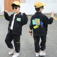 handsome%c2%a0spring autumn childrens clothes set baby boys coat pants 2pcsset kids school beach costume teenage girl clothing