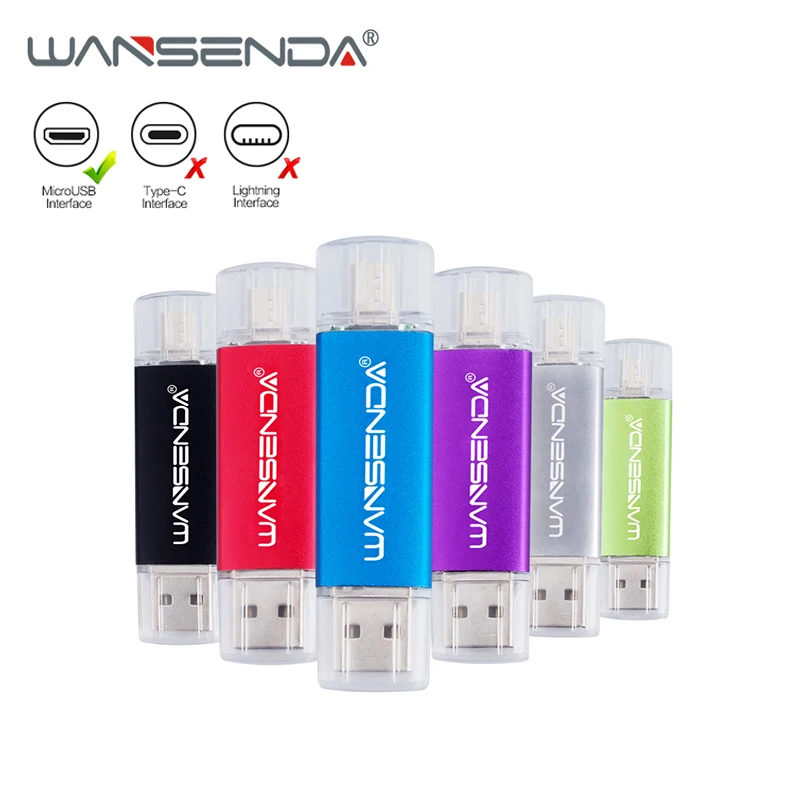 Wansenda OTG USB флеш накопитель 8 ГБ 16 32 64 Гб 128 256 ГБ|USB флэш-накопители| |