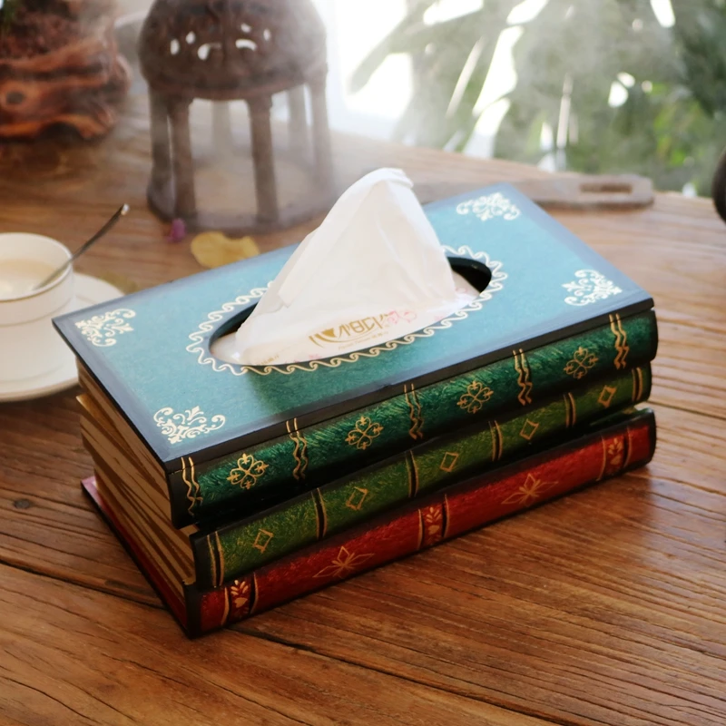 

Creative fashion Fake Book drawer living room household tea table personalized paper towel box American retro book storage box