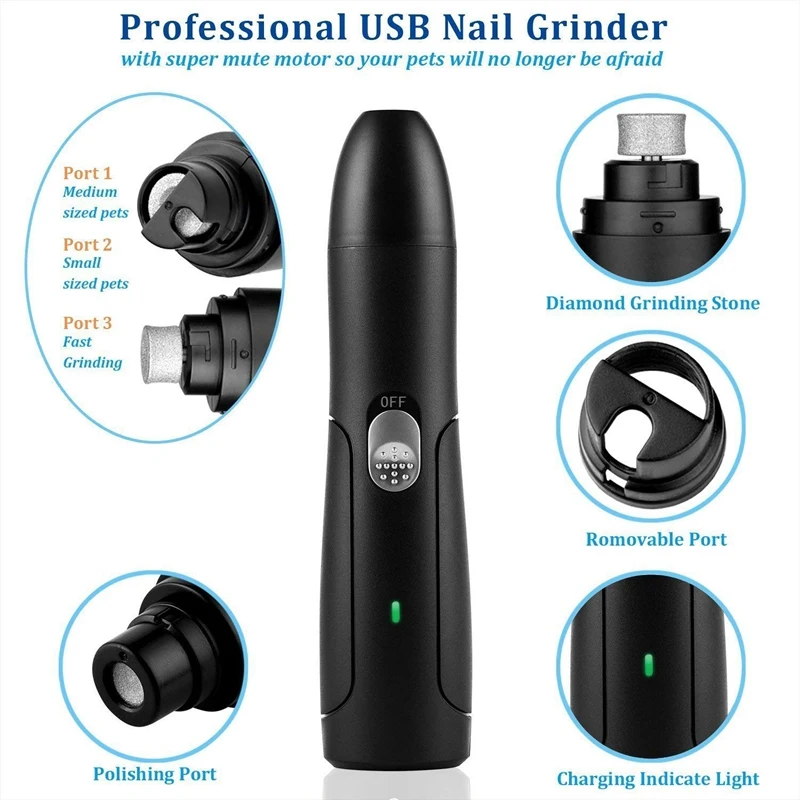 Собачья машинка для ногтей модернизированная 2 скоростная Тихая USB