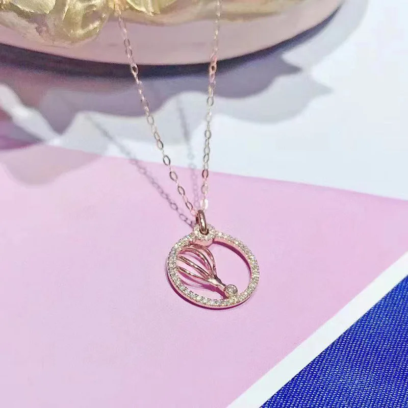 

2021 New Fashion Round Clavicle Chain Planet Pendant Necklace for Women 925 Silver Fashion Bling Zircon Necklace Fine Jewelry