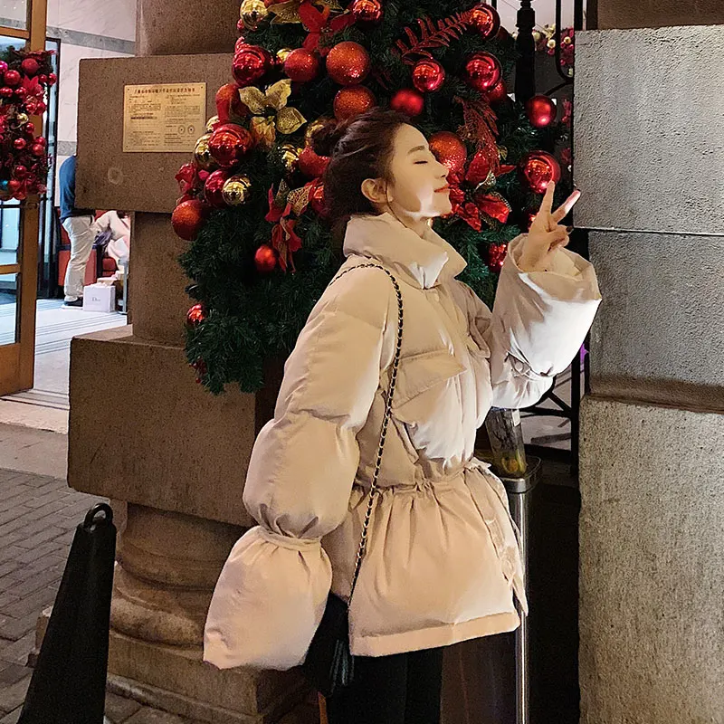 Зимняя женская короткая хлопковая куртка маленькая новая одежда Корейская