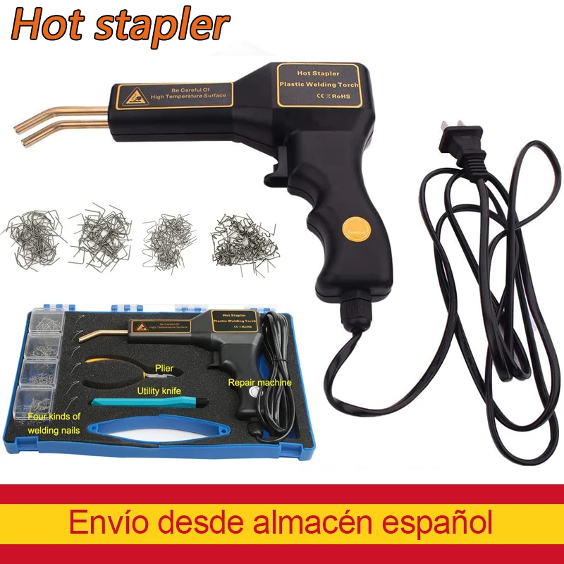

50W Hot Stapler Car Bumper Repair Kit 200pcs Plastic Welding Machine Welder Gun Repair EU Plug ship from EU WAREHOUSE