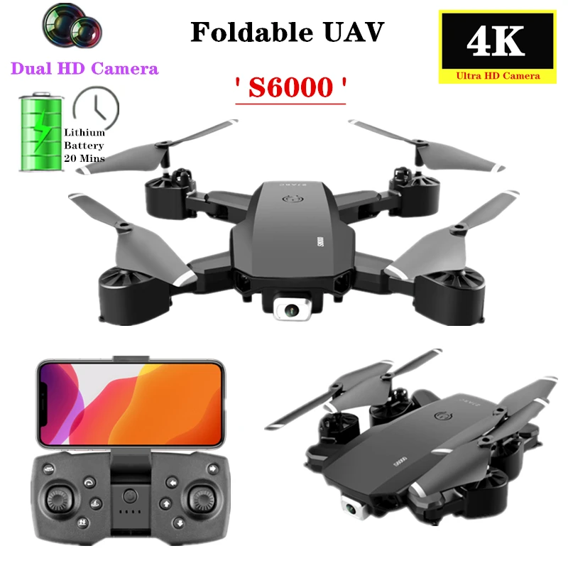 Дрона с дистанционным управлением S6000 Бла (беспилотный летательный аппарат 4K HD