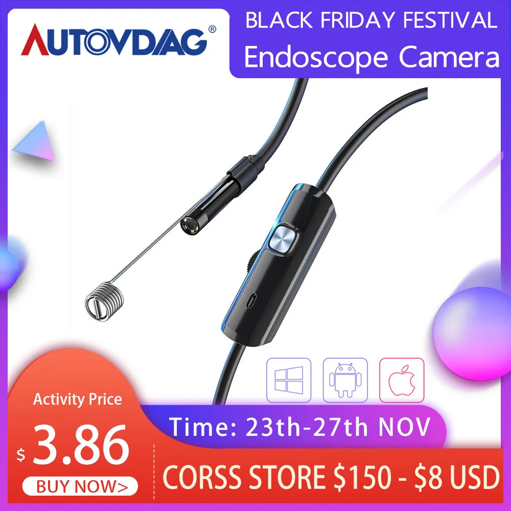 Vdiagtool эндоскоп автомобильный автомобильные аксессуары камера 5 мм 7 8 IP67