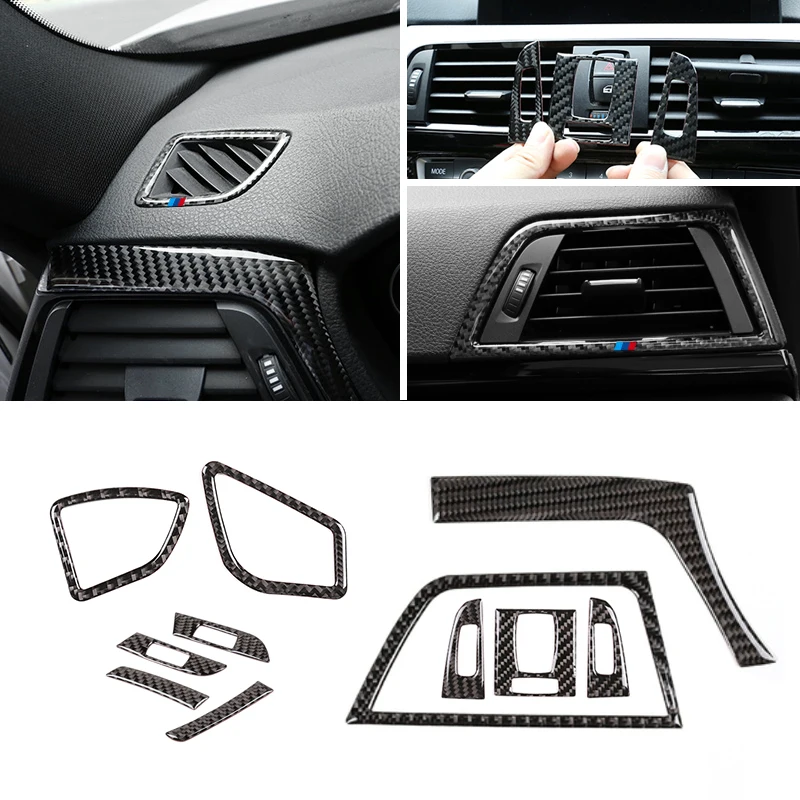 

Для BMW 3 4 серии F30 F32 2013 2014 2015 2016 2017 2018 углеродное волокно для салона автомобиля кондиционер воздуха на воздуховод Крышка вентиляционного отве...