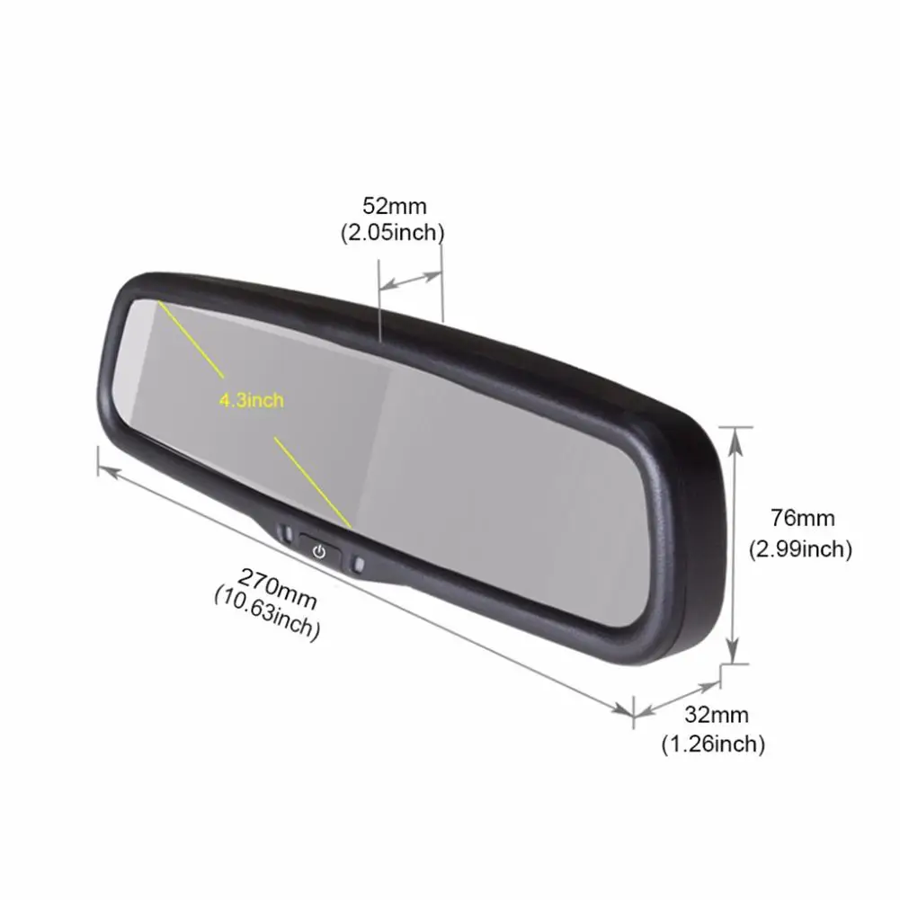 4.3In DC12V Car Rear View Mirror Monitor Display With Bracket Mount PAL/AUTO/NTSC Signal System Support VCD/DVD/TV/GPS | Автомобили и