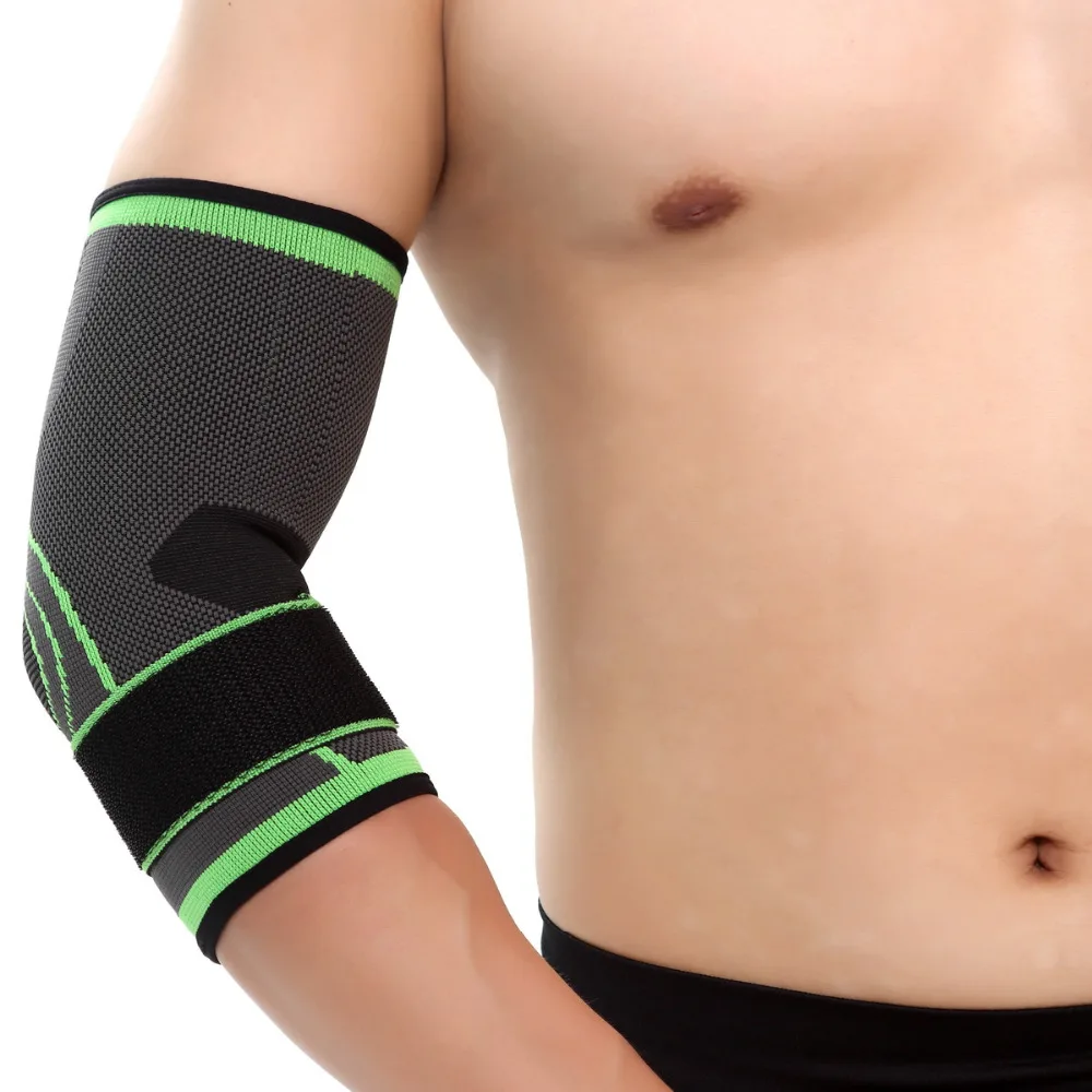 

Elastic Bandage Gym Sport Compression Adjustable Elbow Protective Pad Absorb Sweat Basketball Tennis Breathable Arm Sleeve 1PCS