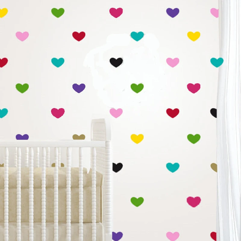 Съемный стикер для украшения дома 24 шт./компл. Радужный цвет сердечки рисунок