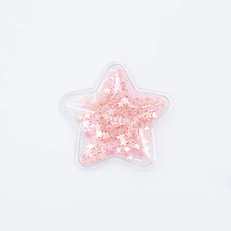 Korean Pink 60 шт. 50 мм прозрачный пластиковый наполнитель блесток аппликации звезды патчи для DIY торт Топпер волос BB зажимы Лук Декор H04 - Цвет: Korean Pink