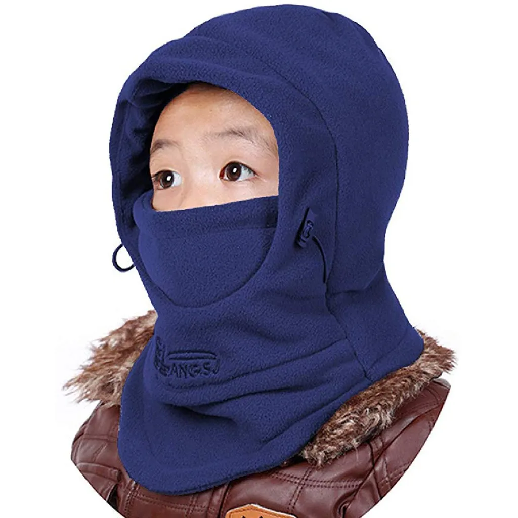 Детская Флисовая Балаклава лыжная маска ветрозащитная плотная зимняя шапка