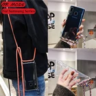 Роскошный прозрачный чехол сумка через плечо ожерелье шнур веревка Чехол для Samsung A42 A12 A32 A52 A72 5G A02s S21 S20 FE Plus Ultra Coque