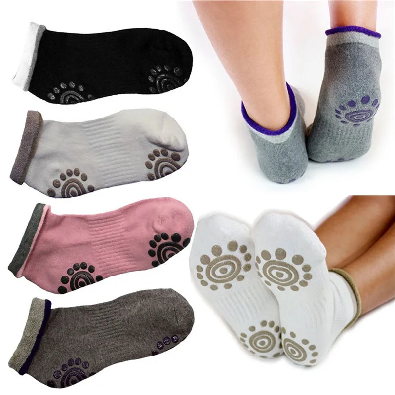 Женские нескользящие носки для занятий йогой силиконовые гелевые спортивные с