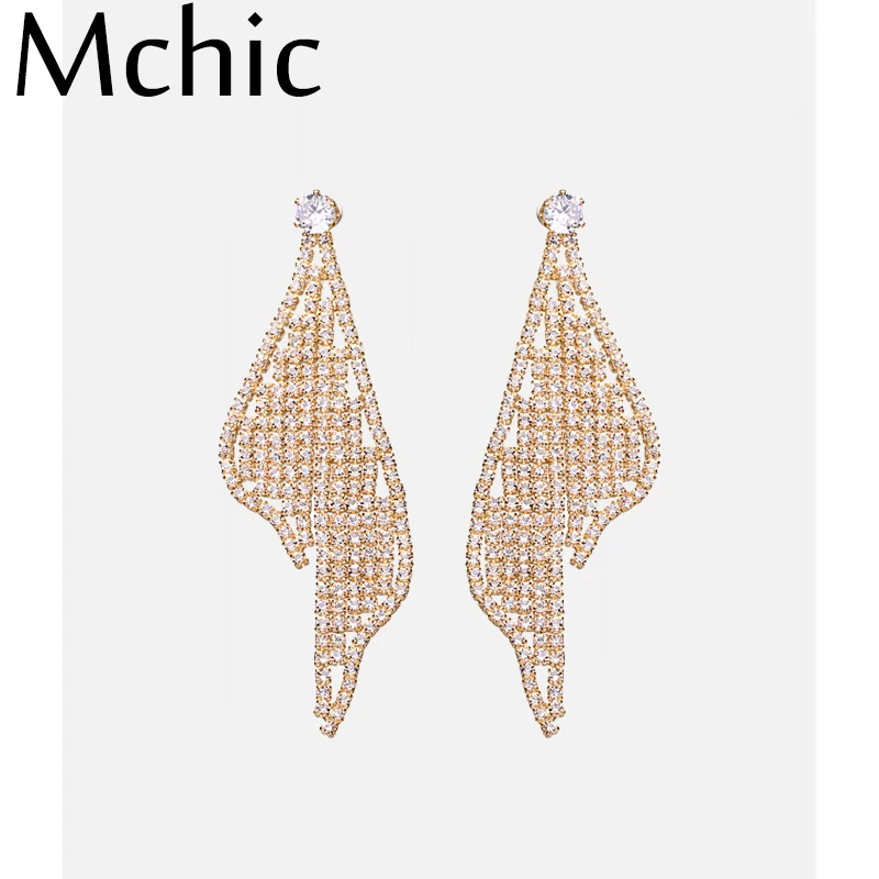 Женские Висячие серьги Mchic роскошные геометрические с кристаллами AAA и цирконием