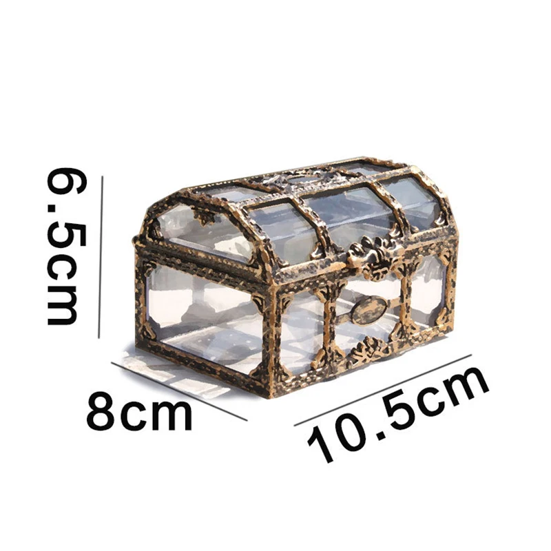 Пластик прозрачная текстура рисунка пиратский Treasure Box кристальных камней