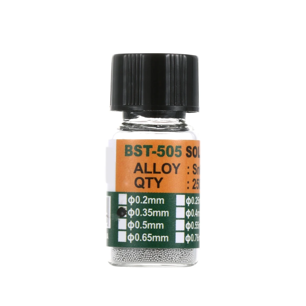 0.35mm 0,2-0,65 мм 25000 шт./бутылки шары для реболлинга этилированного Для микросхема паяльные принадлежности паяльной Шар сделанный из жести Sn63/Pb37 Rewor - Цвет: 0.35mm