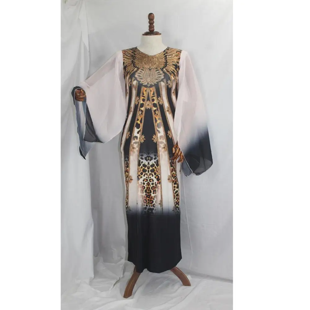 african Long Dress with Chiffon Sleeve Big ELastic Dashiki For Lady XFX02# | Тематическая одежда и униформа