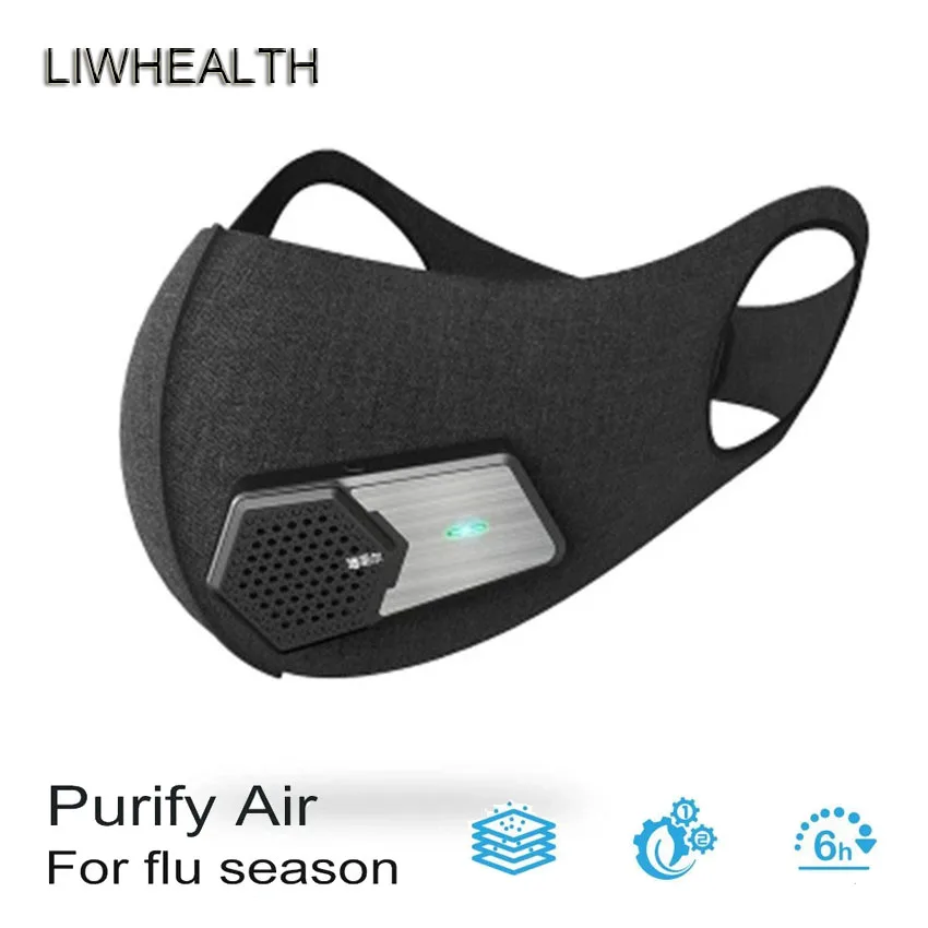 

Outdoor Fresh Air Supply Smart Electric Mask Air Purifying Mask Anti Pollution Anti Exhaust Gas/Pollen Allergy/PM2.5 Run/Cycle
