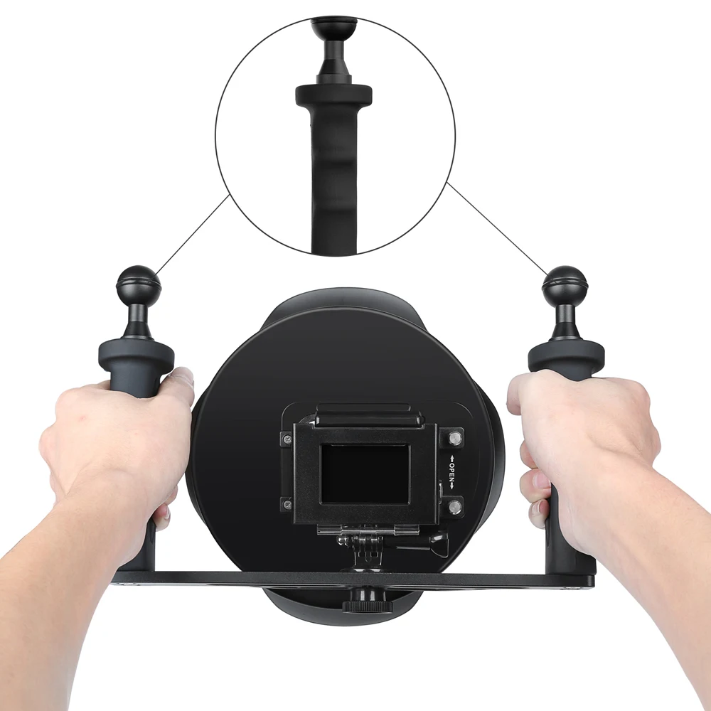 6 дюймовый купольный порт SHOOT со стабилизатором для GoPro Hero 7 5 черный