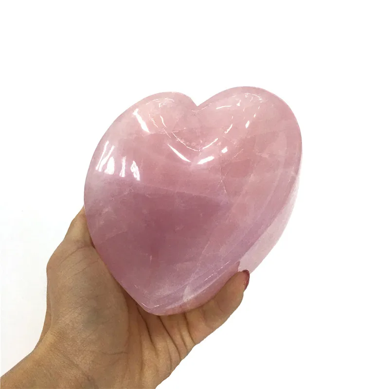 Бесплатная доставка натуральный розовый кварц Чаша Форма кристалл ручной резной