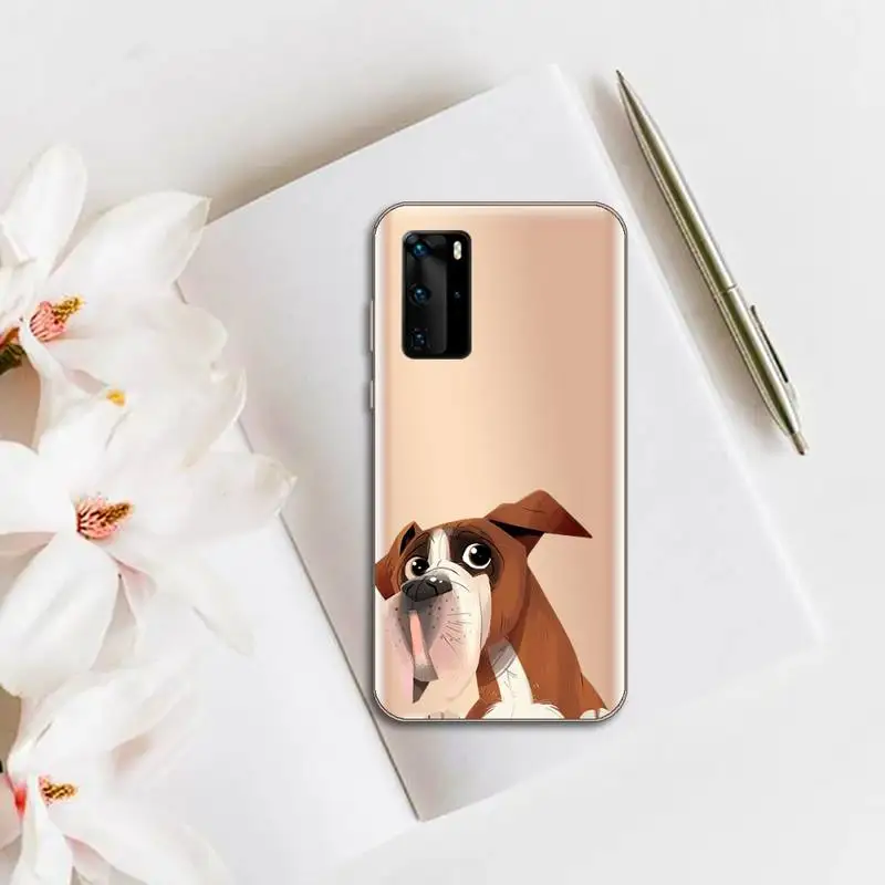 

Pug Dog French Bulldog Phone Case Transparent for huawei honor P 40 30 20 lite Pro 10 i 8 9 x p smart 2019