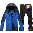 Новый Зимний лыжный костюм для мужчин, теплые ветрозащитные водонепроницаемые спортивные зимние куртки и штаны для улицы, мужское лыжное снаряжение, куртка для сноуборда