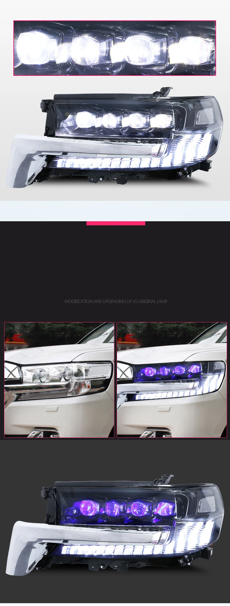 Автомобильный Стайлинг корпус передней фары для Toyota Land Cruiser Prado- все светодиодный фары светодиодный дальнего света ближнего света динамический сигнал поворота