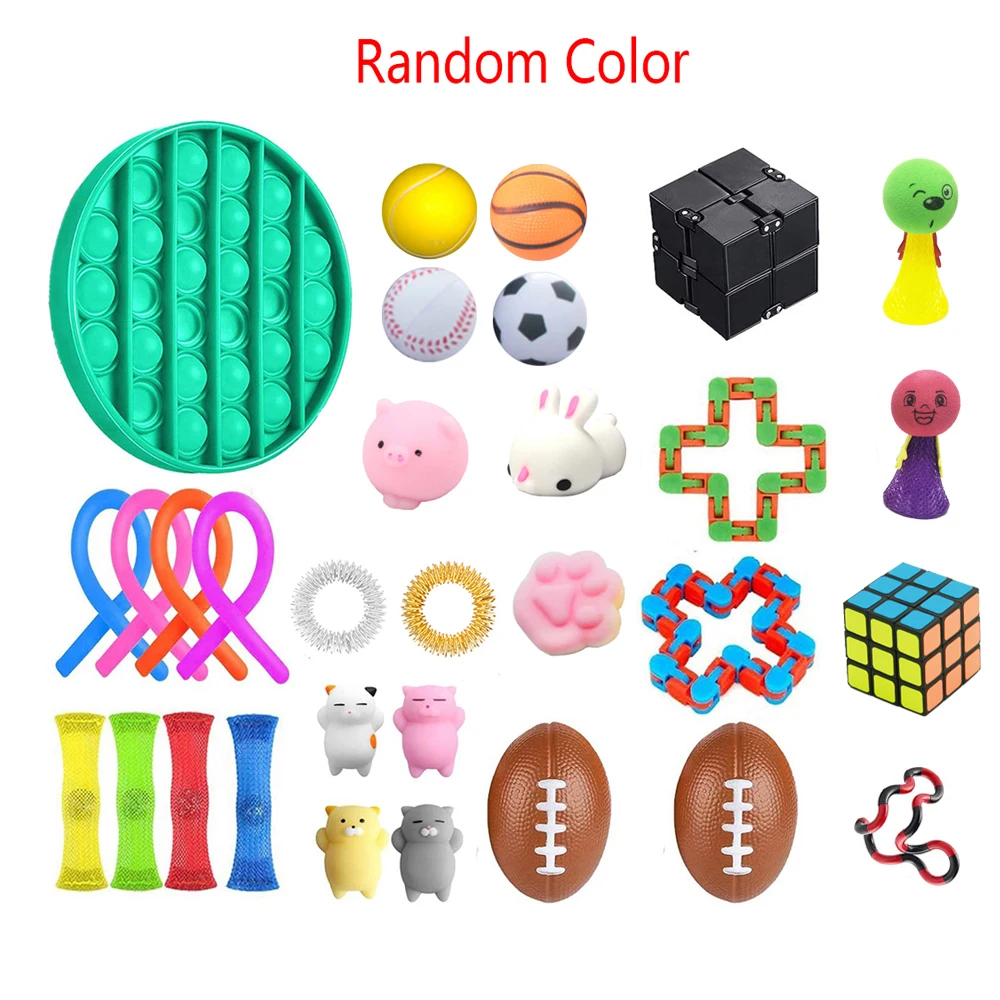 

Fidget Toys 1/14/20/21/22PCS Pack Sensory Toy Set Antistress Relief Autism Anxiety Anti Stress Bubble for Kids Adults