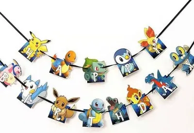 Футболка с принтом Пикачу Покемон тематический День Рождения Декоративные