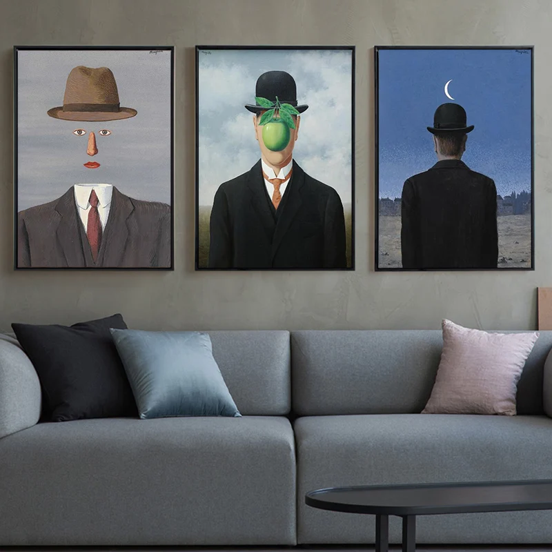 

The Son of Man By Rene Magritte Canvas Paintings On the Wall Art Posters And Prints Surrealism Art Pictures Home Wall Decoration
