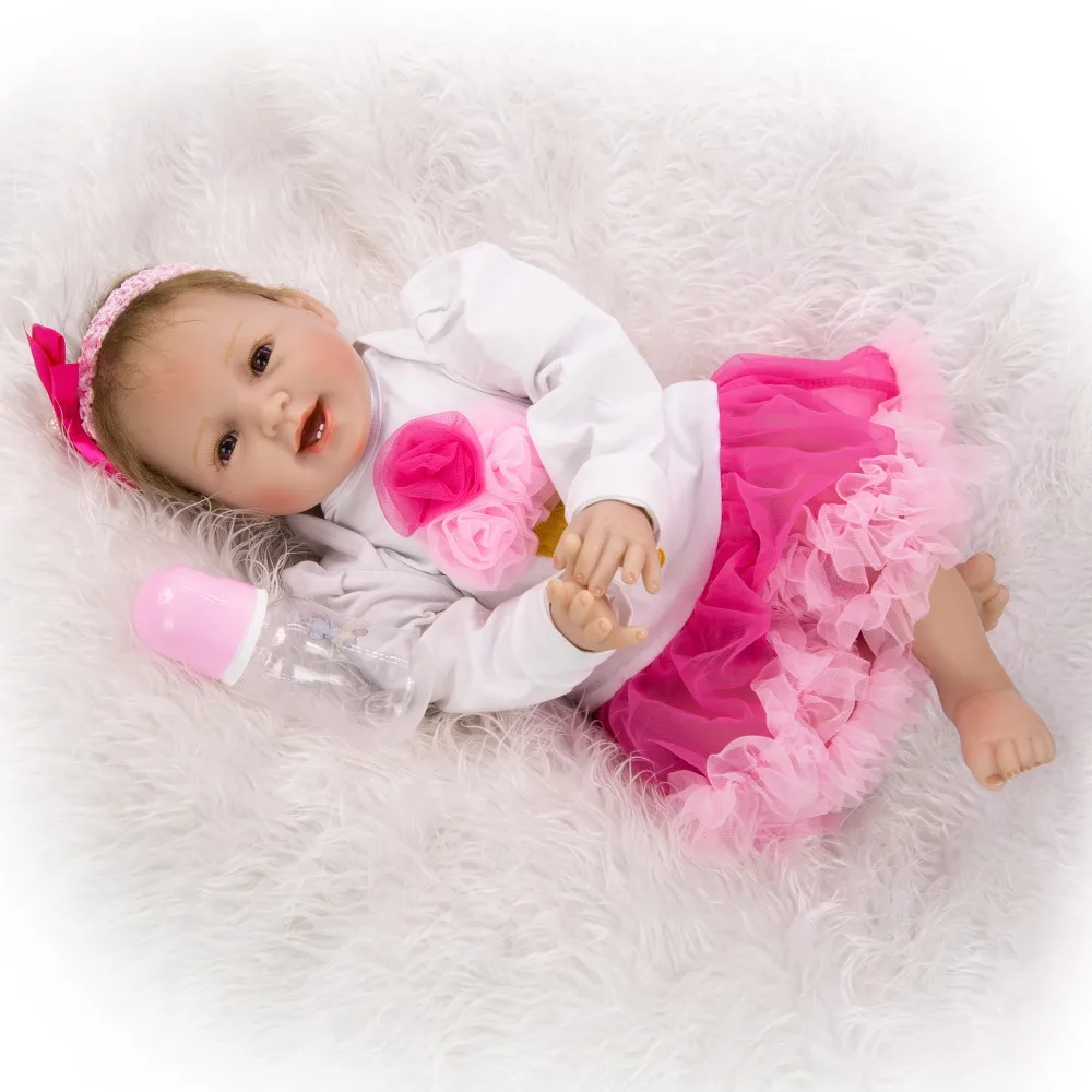55 см Реалистичная жизнь как Новорожденный ребенок Реборн силиконовая кукла