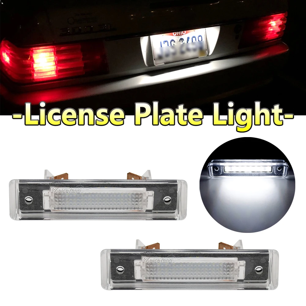 

2X NO Error White Car LED Number License Plate Light Lamp For Mercedes Benz SL-Class R129 1989-2001 E-Class S124 1985-1996
