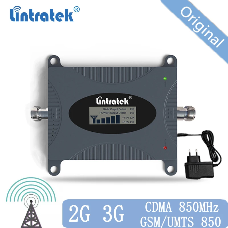 GSM-ретранслятор Lintratek 3G 4G 2G, Усилитель сотового сигнала, мобильный усилитель 850 800 1800 МГц DCS WCDMA LTE PCS, Усилитель сотового телефона