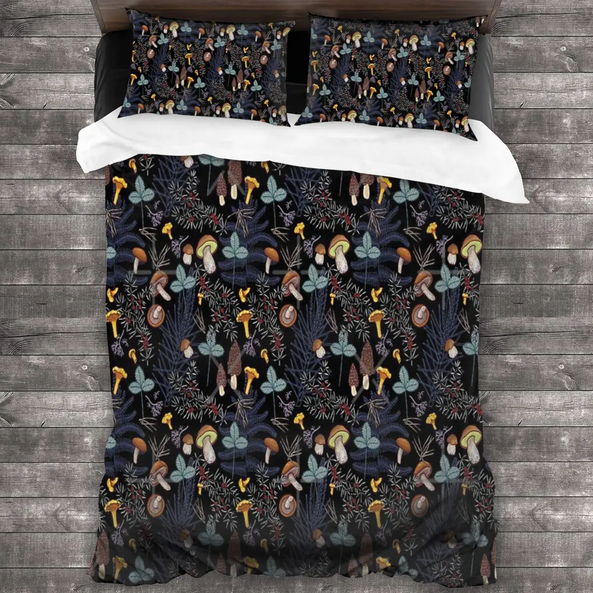

Dark Wild Forest Mushrooms Linens Bedspread Bedding Set Duvet Cover Bed Cover Bed Sheet Set Satin Bed Linen