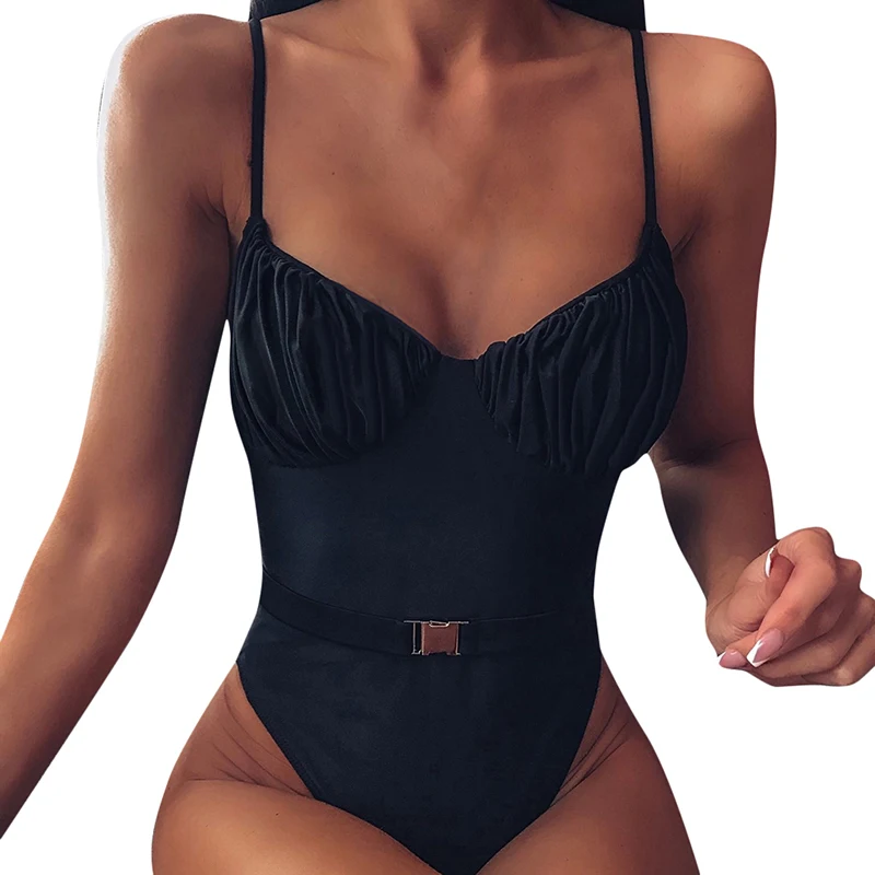 Купальник-бикини 2020 цельный купальный костюм с поясом сексуальный боди сплошной