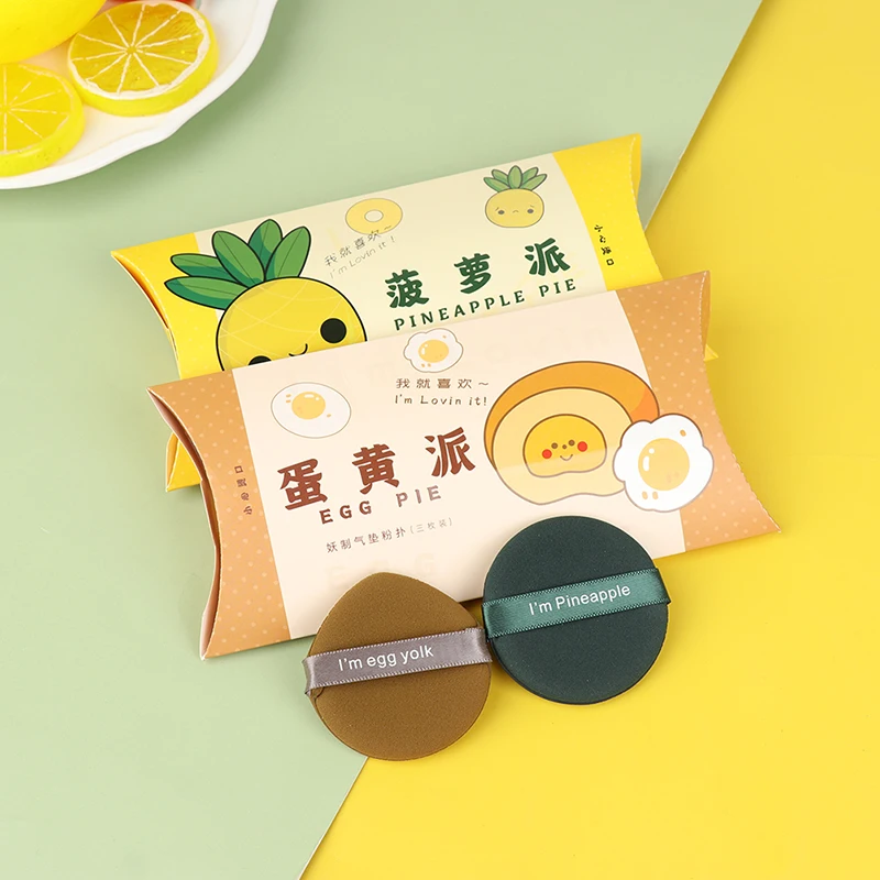 

Soft Air Puff Double-Sided Use Makeup Tool 3pcs Demon I'm Pineapple Pie / I'm Egg Yolk Pie Cushion Puff BB Cream Sponge Puff