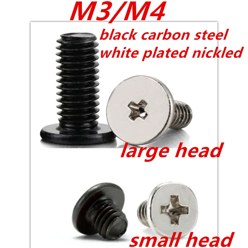 100 шт./лот M3 * L(3 10)M4 L(5 10) Большая головка Маленькая плоская phillips тонкая с плоским