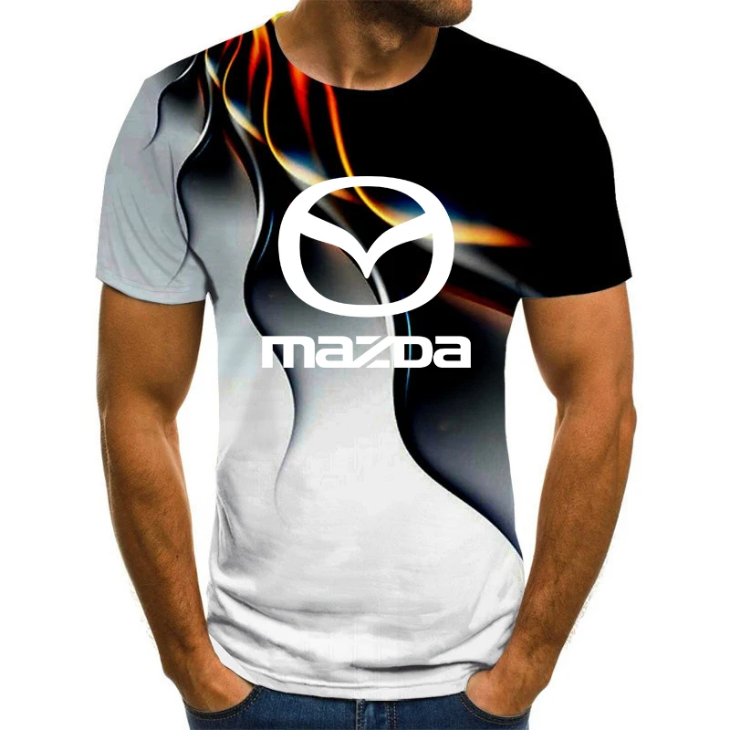 

2021 Summer Men's Mazda Logo Outdoor Sports Short-sleeved 3DT Shirt Top Custom Casual T-shirt Solid Color Children's T-shirt