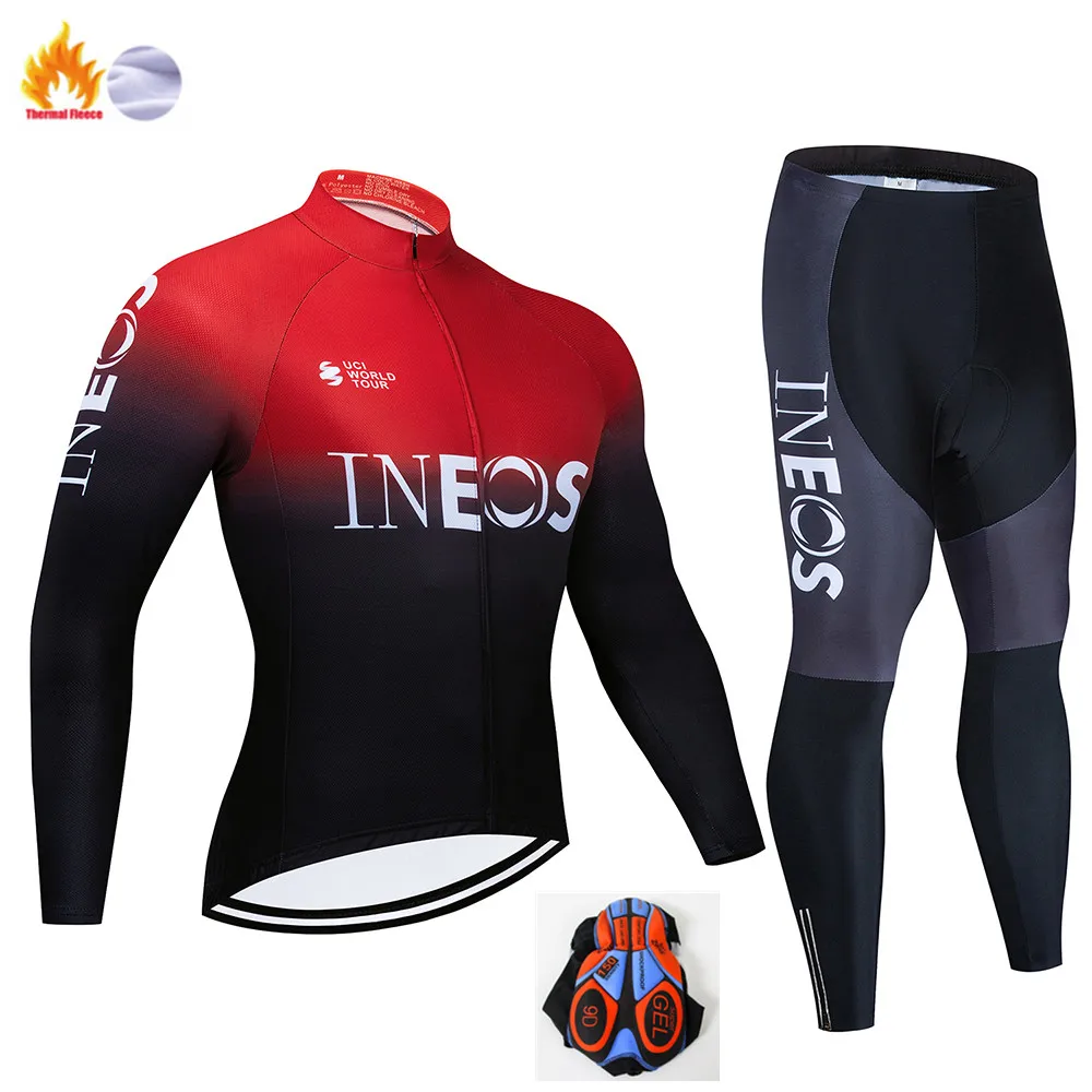 Winter Cycling Suit INEOS велосипедная команда Джерси 9D велосипедные штаны набор Майо Одежда для мужчин зимняя полярная термальная профессиональная велосипедная майка - Цвет: Winter Cycling Suit