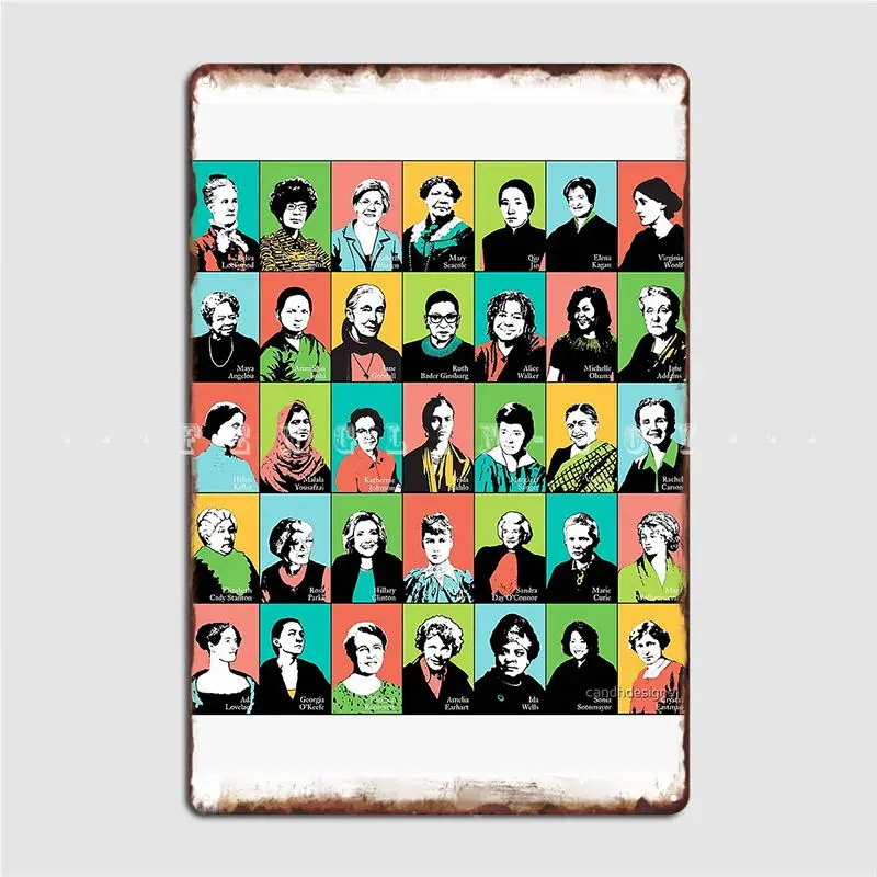 

Феминистский плакат с символами, металлический плакат на стену