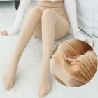Женские колготки, модные однотонные теплые толстые колготки для девочек, черные эластичные колготки с имитацией кожи